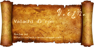 Valachi Áron névjegykártya